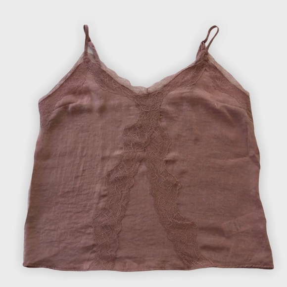 Topshop Tops - TOPSHOP -Pink Lace Cami Top